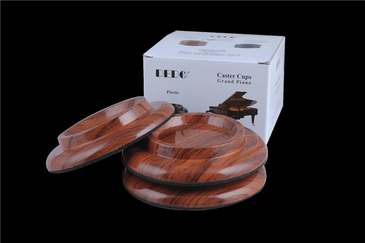 

Box of 3pcs Rosewood ABS Grand Piano Caster Cup Foot Pad with EVA PAD Shockproof