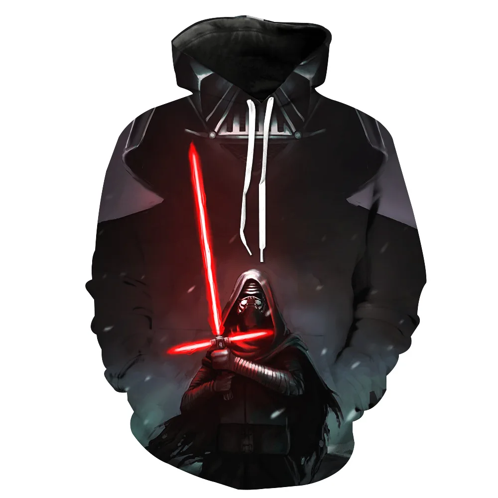 

Fans Made Star Wars Cosplay 3D Printed Men Hoodies 2019 Long Sleeve Sweatshirts Men Costume for Movie Fans Hoodie