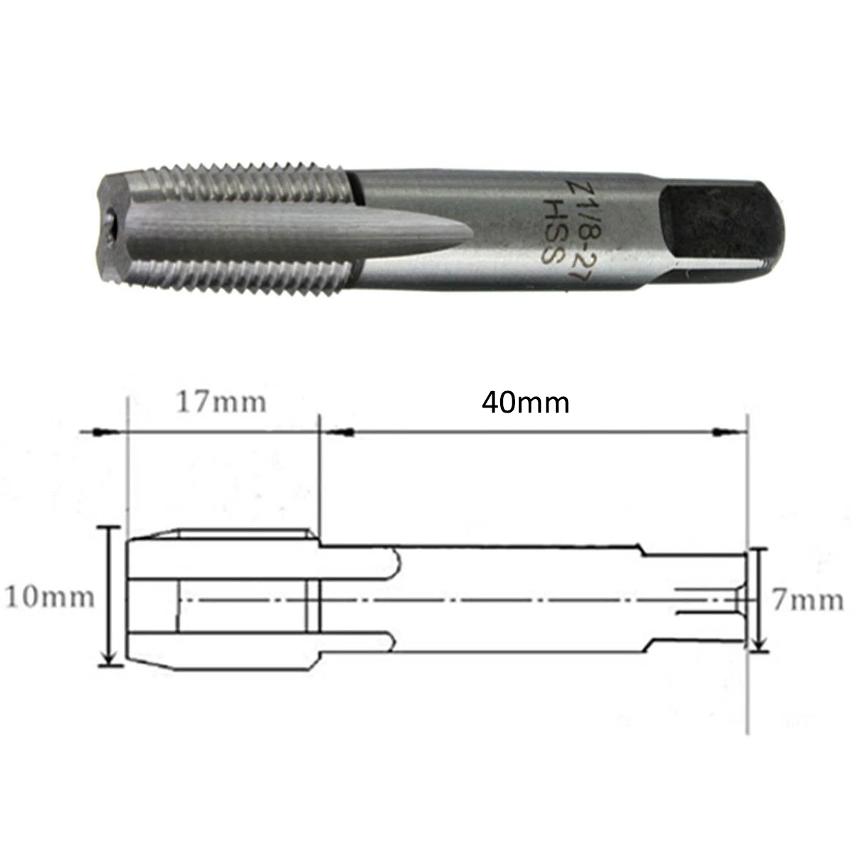 DWZ новейший 1/8-27 высокоскоростной стальной 1/8 ''-27 NPT конусная труба резьба кран для ремонтных работ