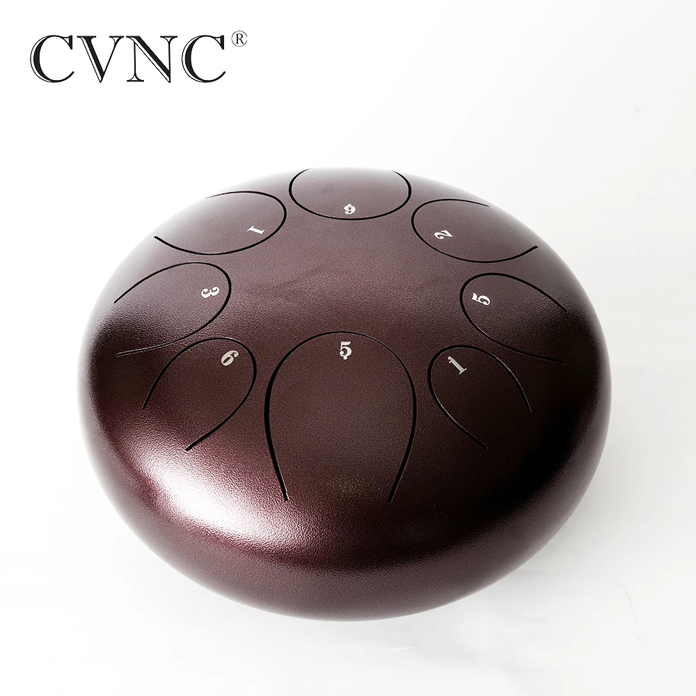

CVNC 10'' Steel Tongue Drum 8 Notes Tankdrum Hand Percussion Instrument With Mallets Storage Bag