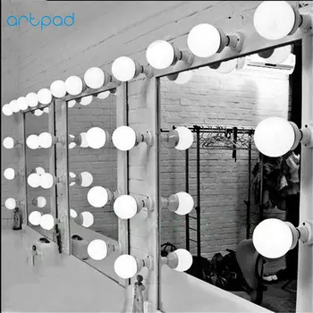 

Artpad Easy Install Mirror LED Light 5/10/15/20 PCS E26 E27 Dressing Room Cosmetic White Make Up Hollywood Mirror Wall Lamp Bulb