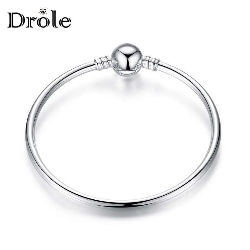 

Drole Fashion Jewelry 925 Sterling Silver Bangle Bracelet Fit Diy Beads & Pendant For Women