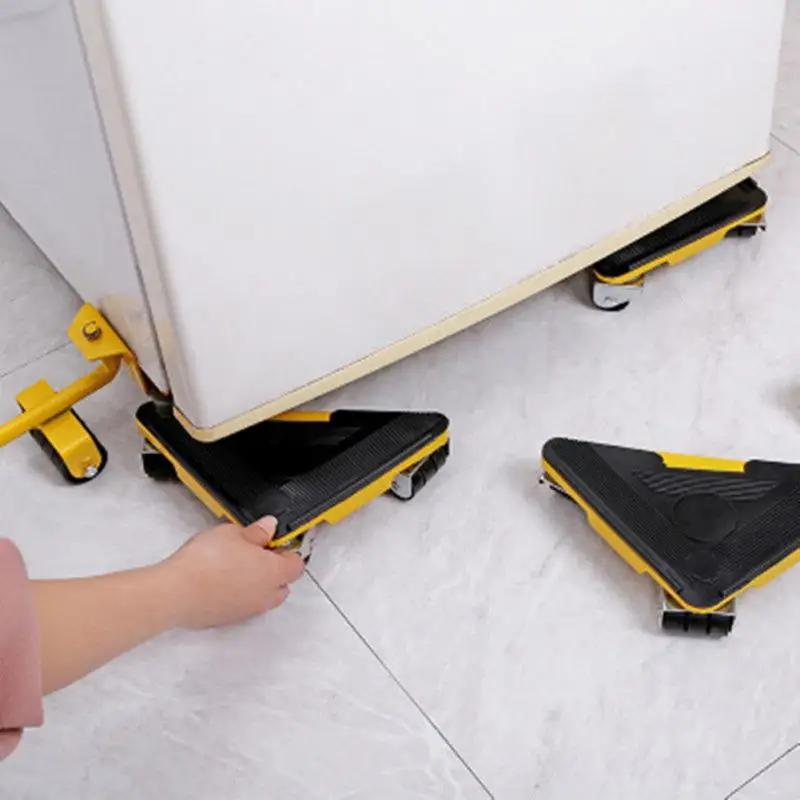 

Tool Set Furniture Transport Lifter Heavy Stuffs Moving Hand Tools Set 1 Lifting lever + 4 Wheel angle mover