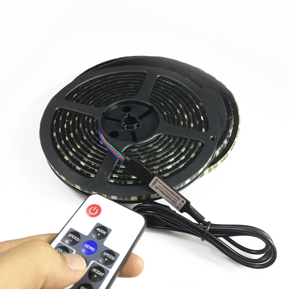 Светодиодная лента rgb 5 в usb 5050 3 17 24 44 ключа водонепроницаемый ip65 светильник для ТВ