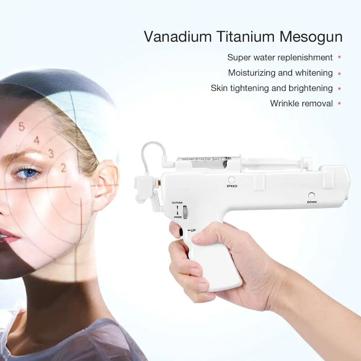 25D ванадиевые титановые инъекции Пистолеты для лица микрокристалл омоложения кожи без иглы устройство инжектор подтяжки инструмент для ухода за кожей