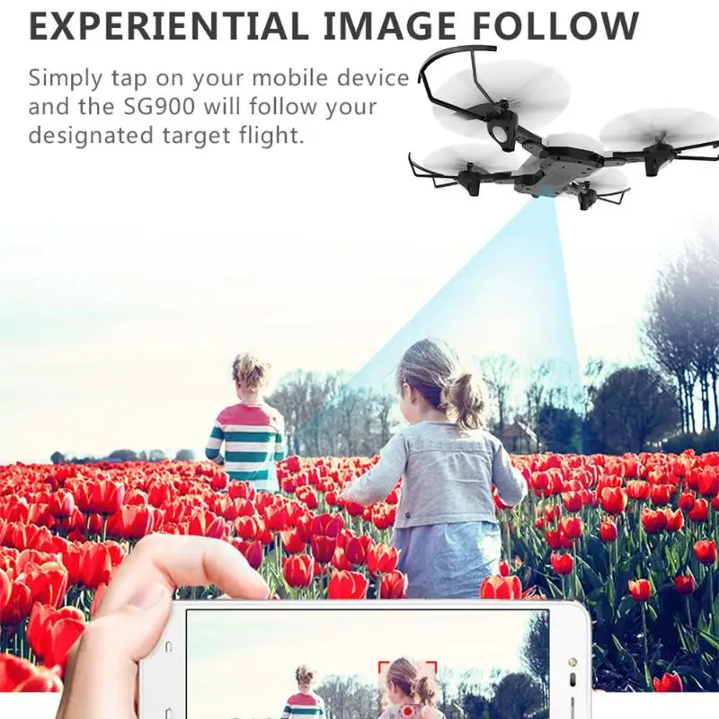 

SG900 Quadcopter with 720P RC Helicopter Auto Return WIFI FPV Headless Follow Me Mode Drone Optical Flow Folding Aircraft