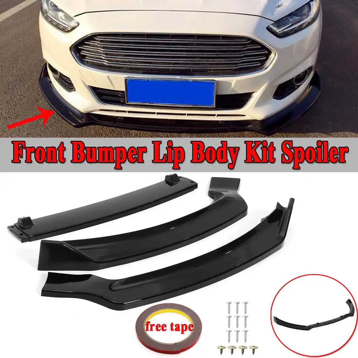 3 шт. автомобильный передний спойлер для бампера разветвитель кузова Ford Fusion Mondeo