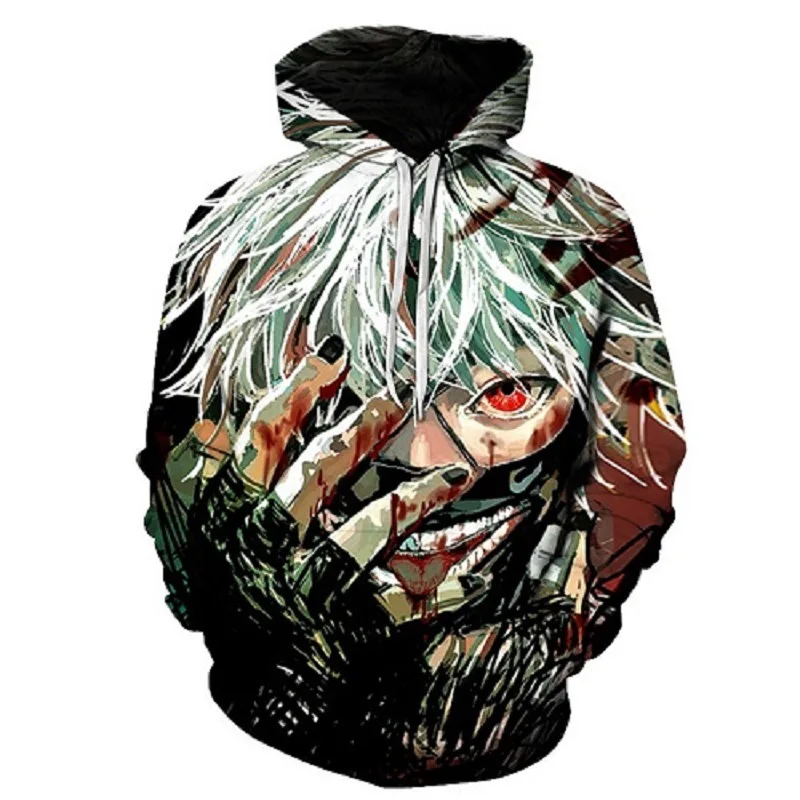 

2019 Tokyo Ghoul Anime 3D Hoodies Men Streetwear Hip Hop Warm Hooded Sweatshirts Men Casual Hoodies Men Clothes
