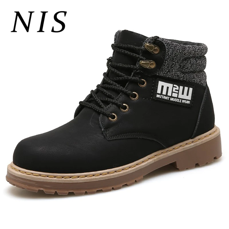 Beste NIS Big Size Eur39 44 Biker Motorfiets Enkellaars Mannen Timber Land Schoenen Hoge Top Sneakers Winter Laarzen PU Leer botas