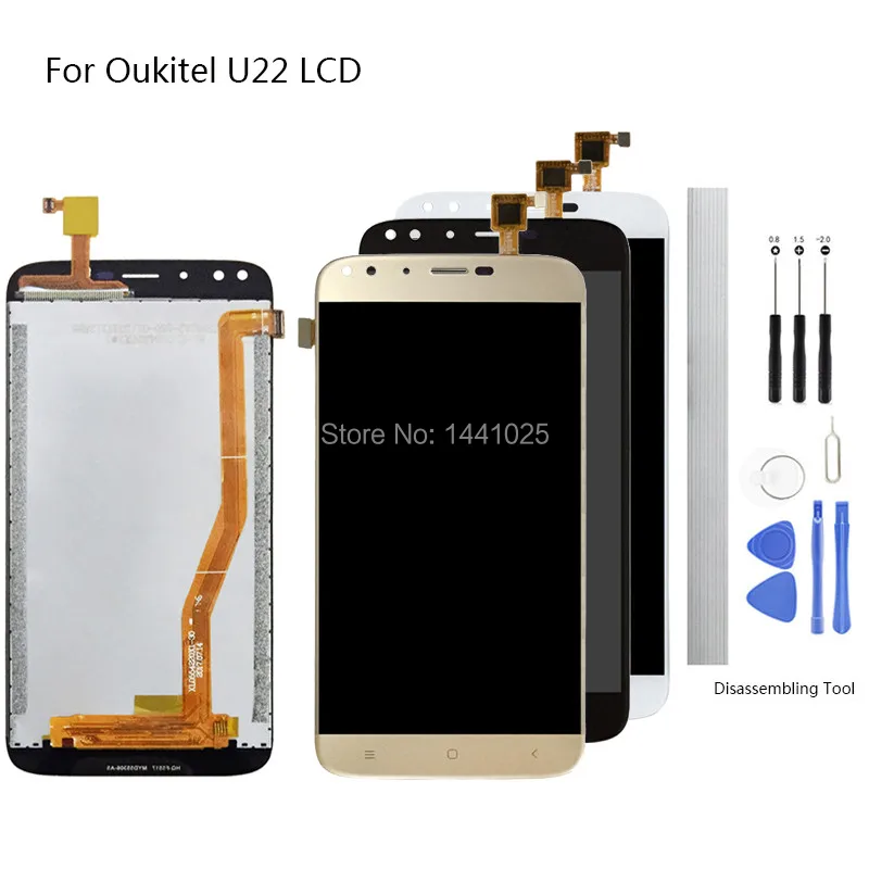 Экран дисплея замена для Oukitel U22 LCD сенсорный экран 5 дюймов черный белый золотой |