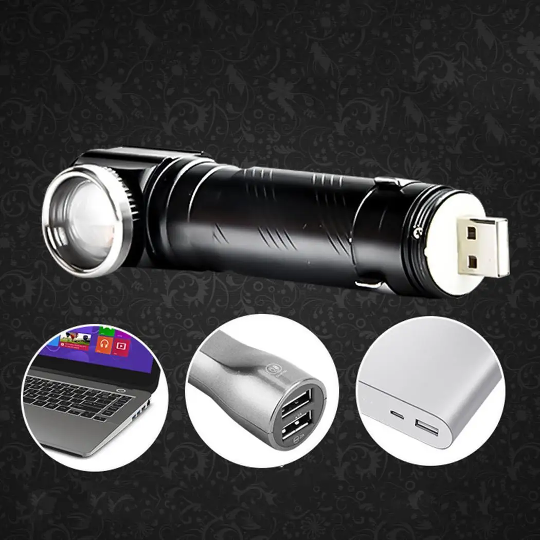 

Portable USB Smart Charging Anti-drop Waterproof LED Emergency, Outdoor, Night Bright Flashlight With Clip