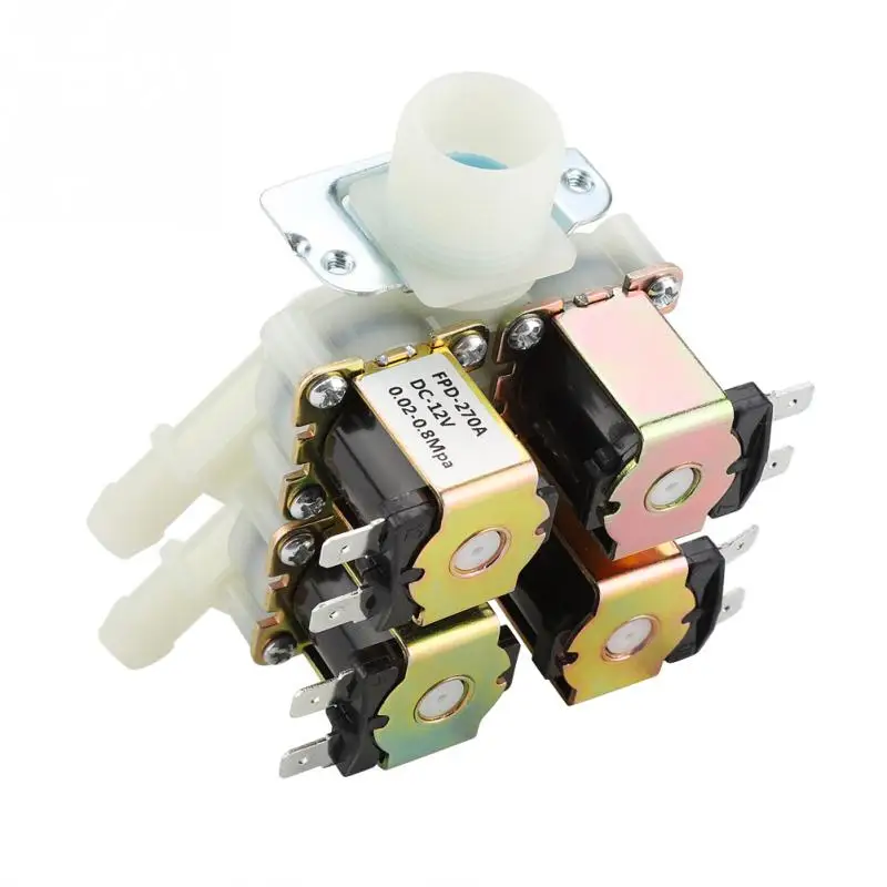 

DC 12V DN20 G3/4" 1 in 4 out Plastic Electromagnetic Valve Normally Closed Water Drain Valve Discount