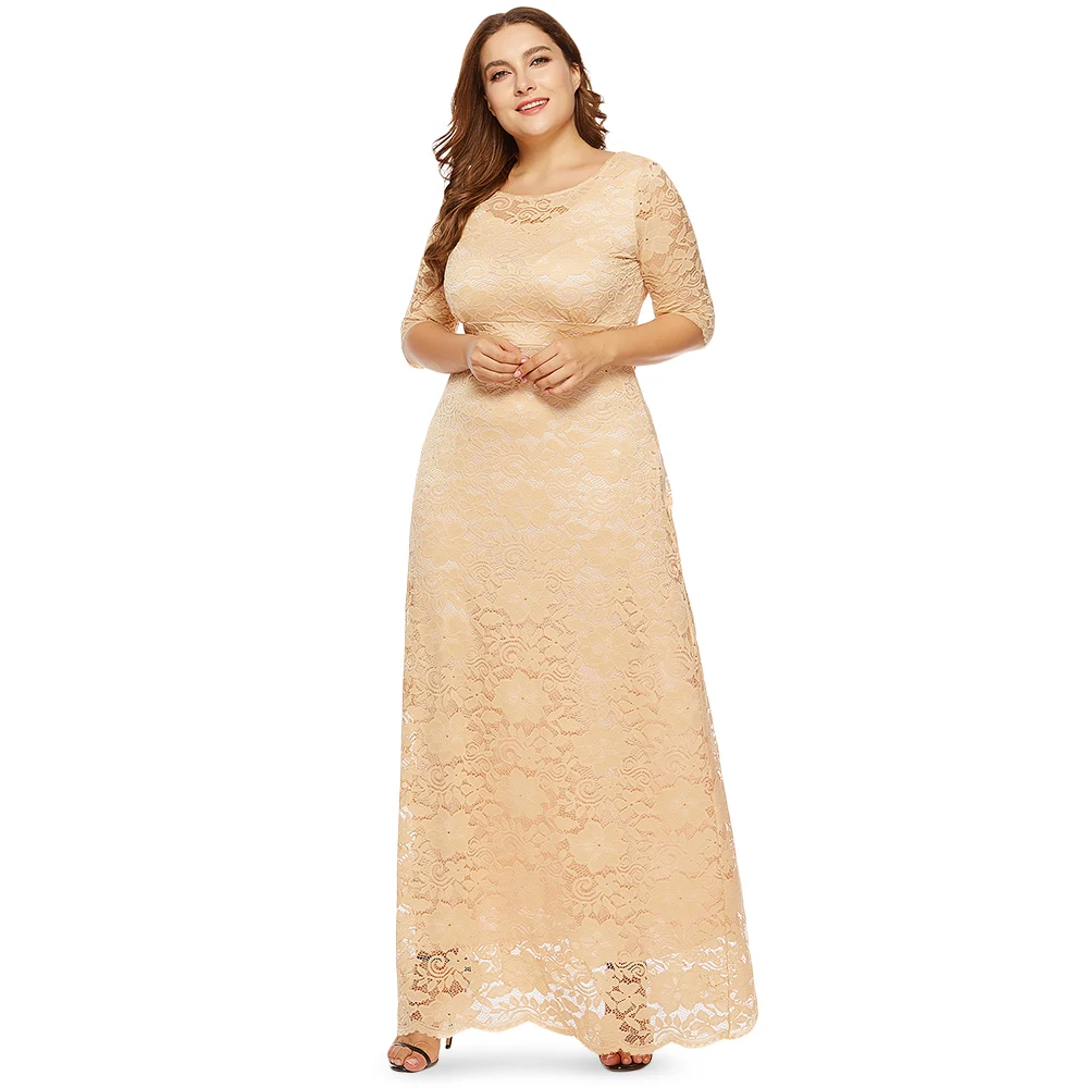 جديد الربيع الخريف زائد حجم خمر الدانتيل أعلى طويلة فساتين النساء أنيقة مستقيم عارضة Bodycon اللباس حزب ماكسي اللباس Vestidos