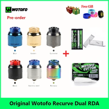 

New Arrival Atomizer Original Wotofo Recurve Dual RDA Tank Atomizer + 10Pcs Contton and Mesh Tank 510 810 Thread VS Recurve RDA