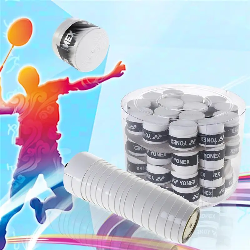 

60Pcs Sport Sweatband Replacement For Racket Anti-slip Overgrips Over Grips Tennis Badminton Squash Racquet Tape Grips