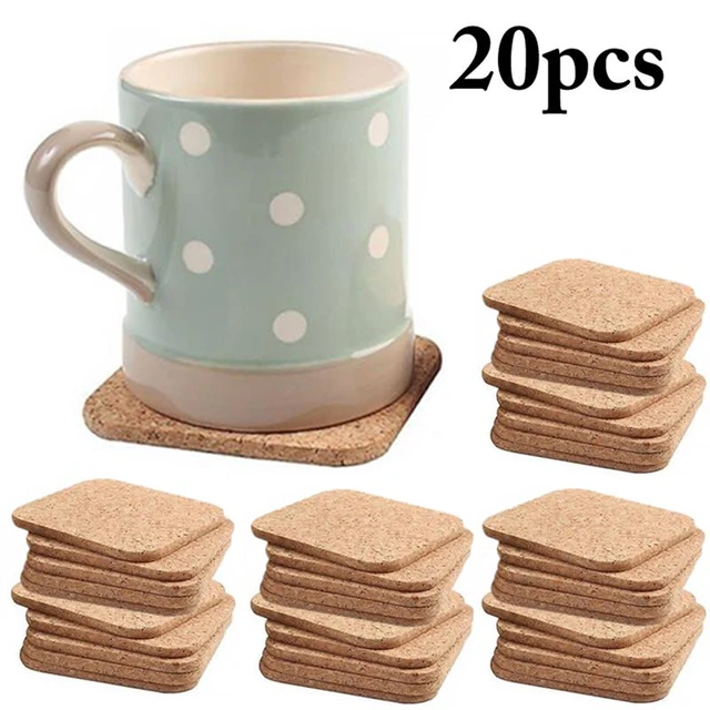 10/20pcs Non-Slip Cork Coasters Wooden Round Coffee Tea Cup Mat
