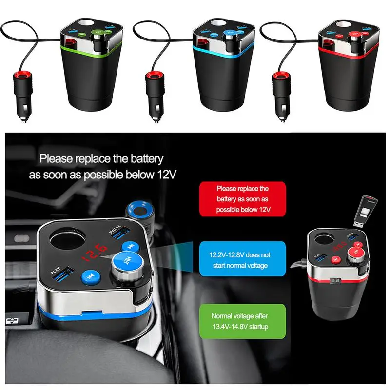 Автомобильный адаптер с гнездом зажигания A28 зарядное устройство MP3 Bluetooth