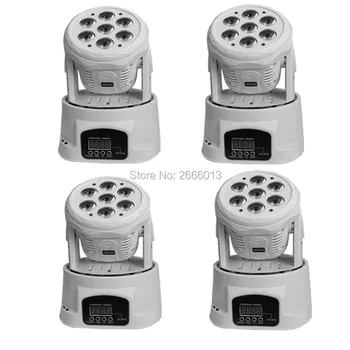 

4pcs/lot 7X12W RGBW Mini LED Moving Head Light ,Music Sound Control Disco DJ Party Club Bar KTV LED Wash Effect Stage Lighting