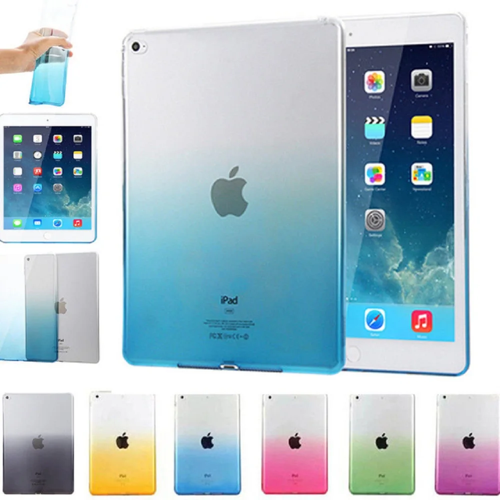 

Colorful Transparent Case For iPad Air Case Cover Silicone Soft Gradient Clear Case Slim Shell Cover For Apple iPad 5