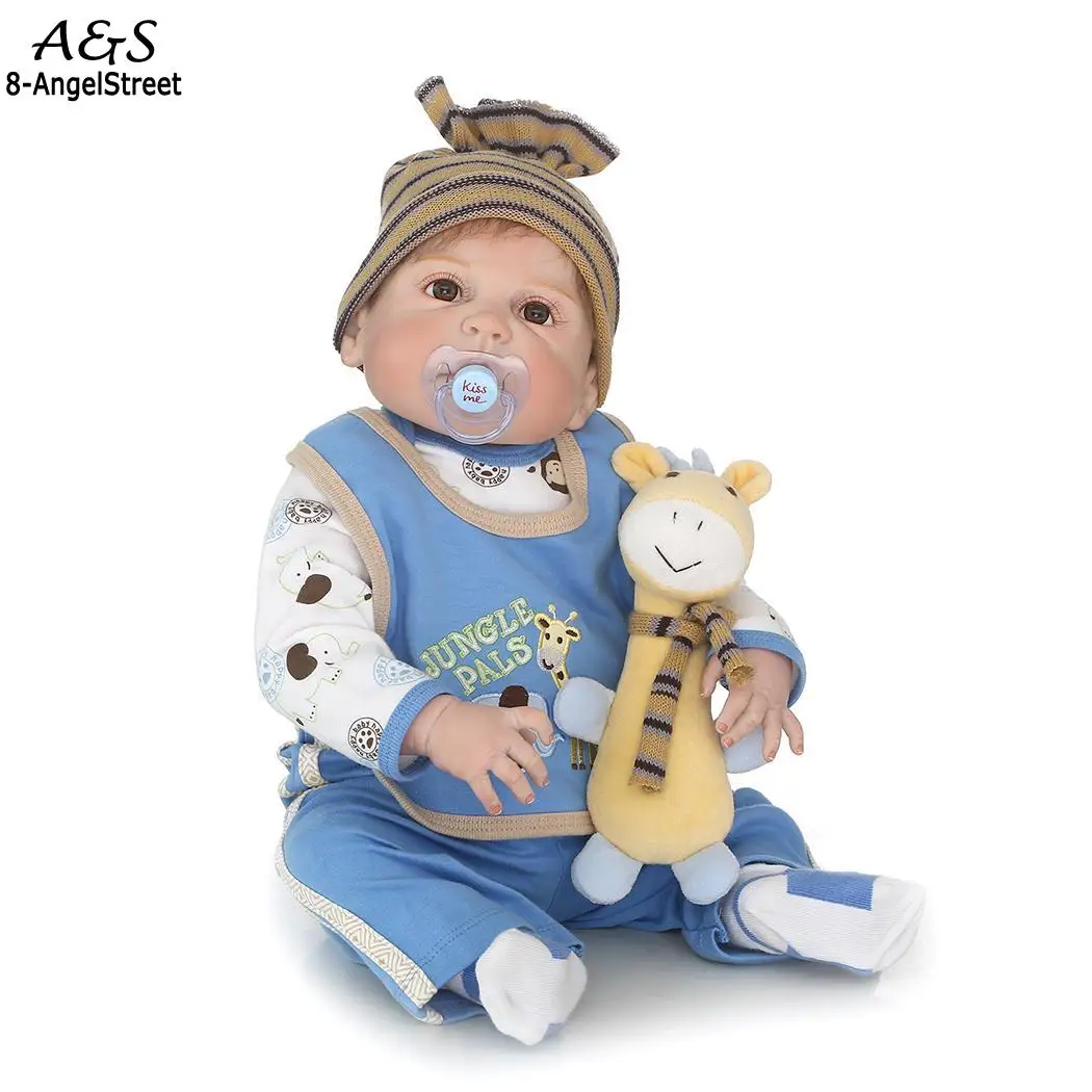 

Eyes Baby Gift 4Years Realistic Opened Reborn Unisex Playmate Soft Doll Silicone 2 With Clothes Blue Collectibles Kids