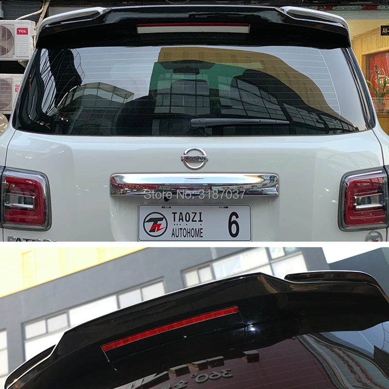 Чехол для Nissan PATROL Y62 2011 2018 АБС пластик черный белый цвет задний спойлер на крыло