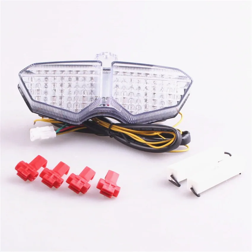 

For Yamaha R6 2003 2004 2005 R6S 2006 2007 2008 2009 LED Integrated Turn Signal Brake Tail Light Clear