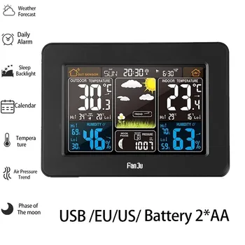 

Multi-Function Clock In Home Digital Clocks LCD Forecast Temperature Alarm Snooze Function Bamboo Wooden USB EU US Battery Plus
