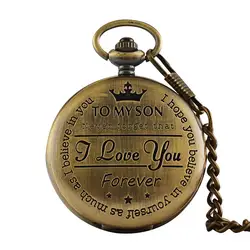 Винтажные бронзовые, в стиле стимпанк кварцевые карманные часы с цепочкой для мужчин для женщин кулон цепочки и ожерелья