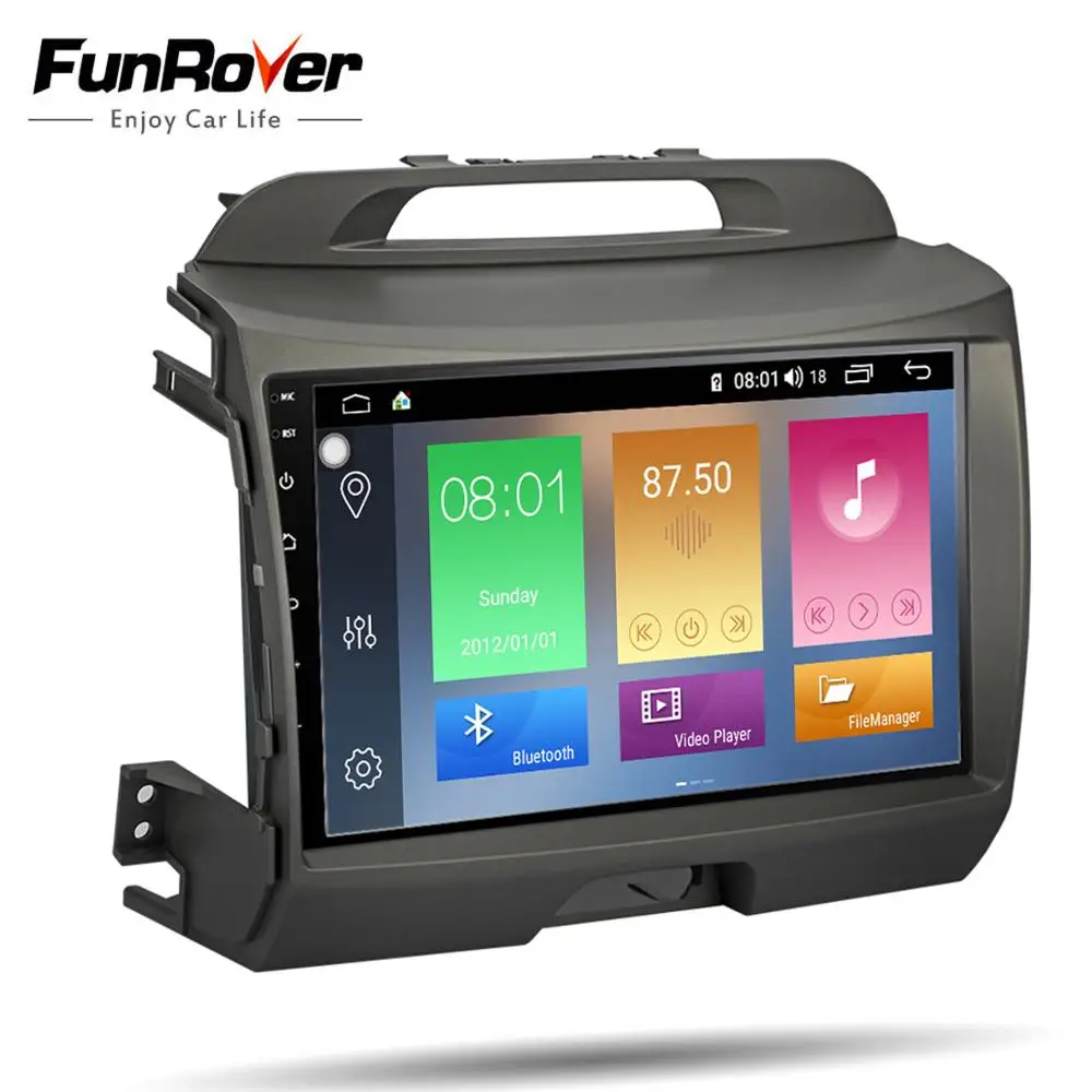 Top Funrover 8 core android 9.0 2 din Car multimedia player for kia sportage 2010-2015 car dvd stereo radio gps navigation vedio DSP 4