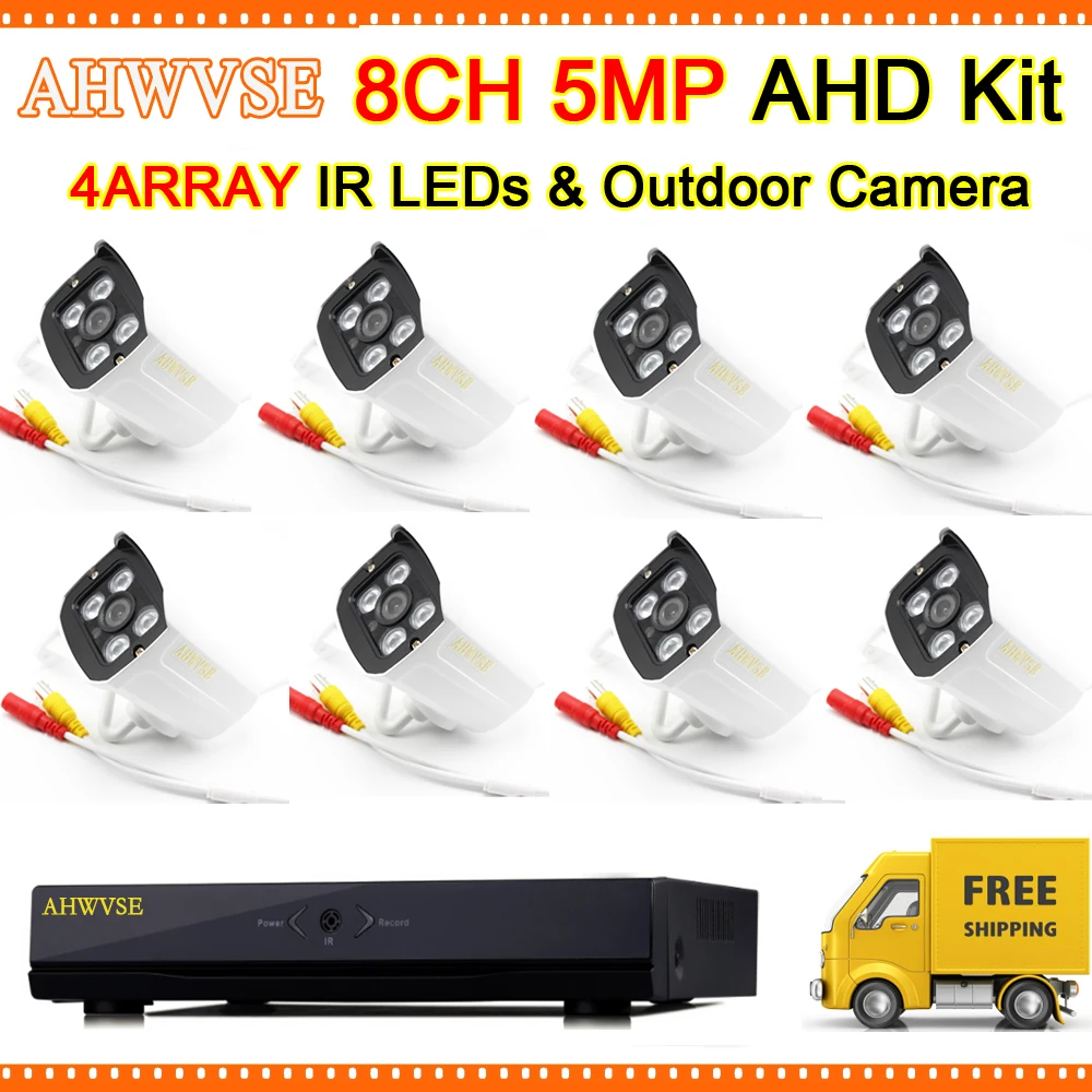 

8CH 5MP AHD DVR Kit CCTV Camera System 8PCS 5.0mp Security Camera IP66 Outdoor Video Surveillance System
