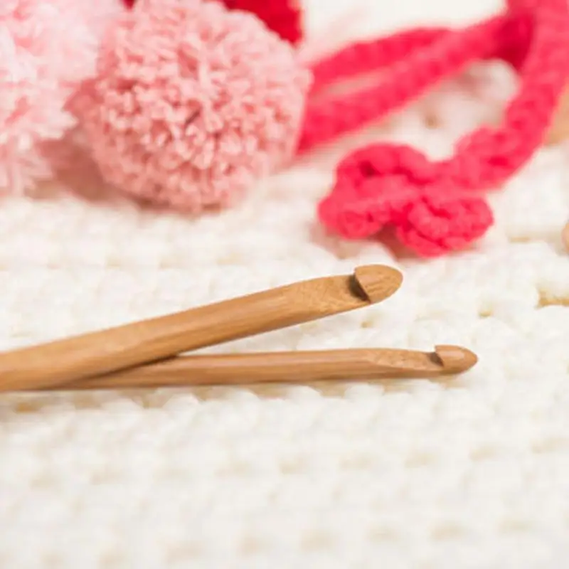 

12pcs/set Bamboo Crochet Hook Set DIY Knitting Needles Handle Home Knitting Weave Yarn Crafts Household Knitting Tools