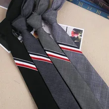 Корейская версия, три цвета, галстук в полоску, 5 см, для мужчин и женщин, полосатый Свадебный галстук, для отдыха, для колледжа, черный, серый цвет, красивые Галстуки