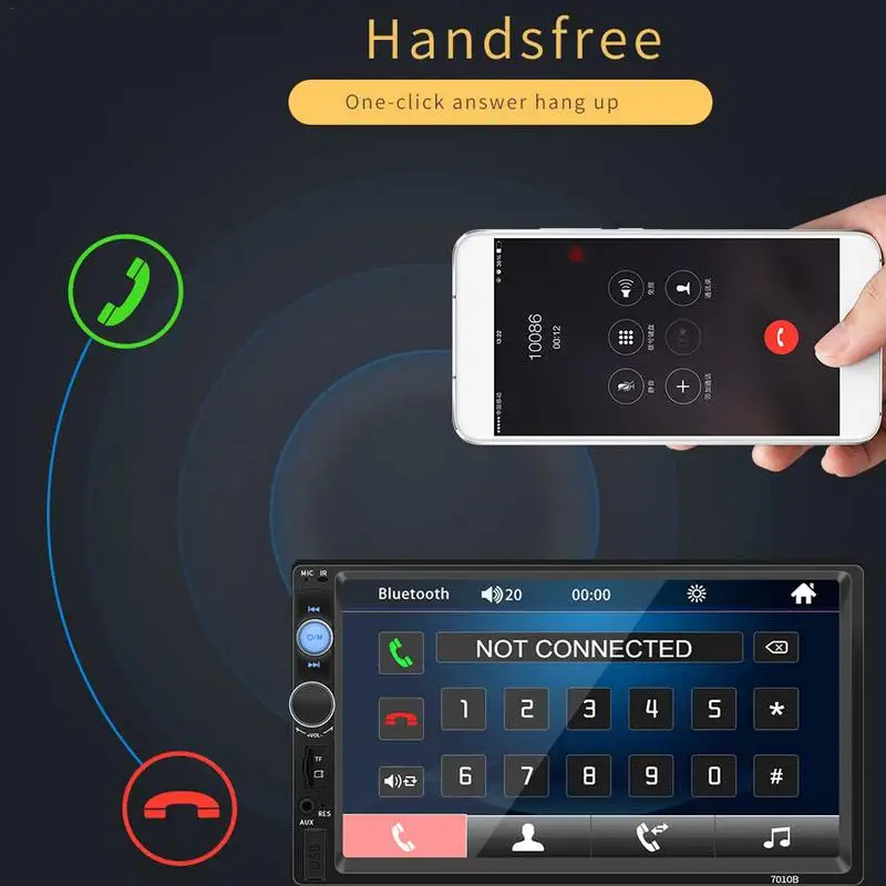 Автомагнитола 2 DIN с Bluetooth 7 дюймов HD MP5 FM плеер сенсорный экран подключение камеры