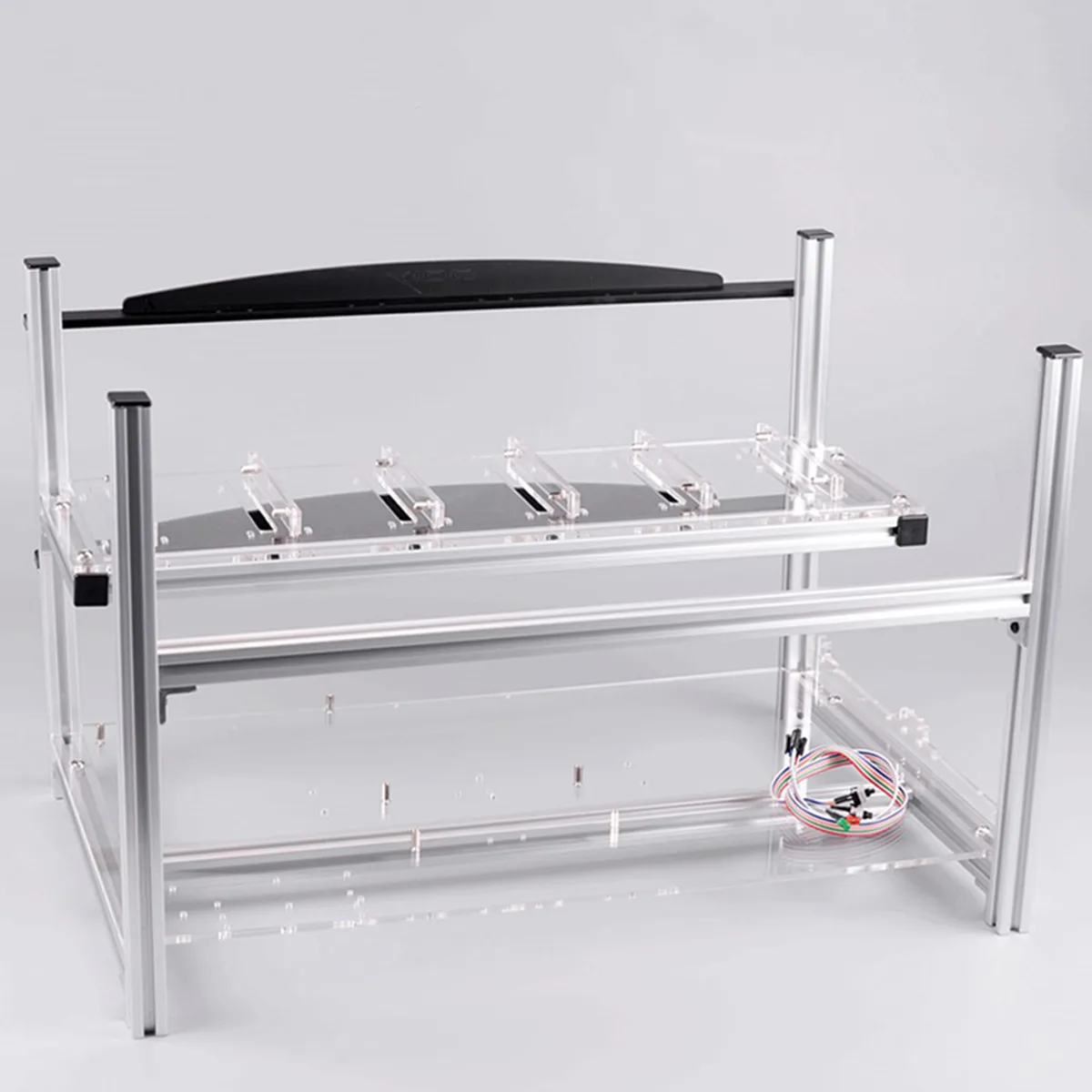 1Pcs Silver Aluminum Open Air Frame Mining Miner Rig Case Stackable For 6 GPU ETH Ethereum