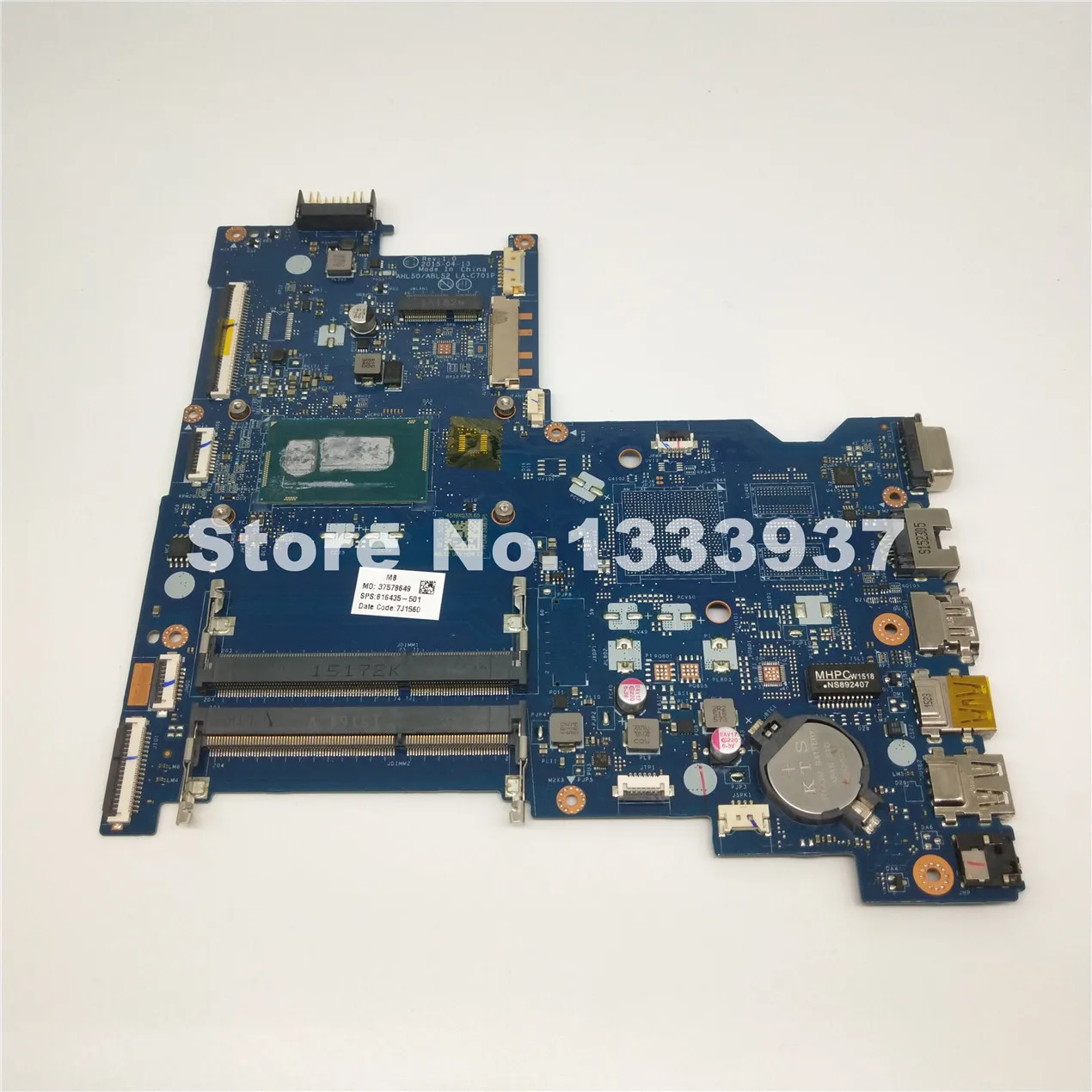 Best Price Mainboard816435-501 For HP Pavilion 15-AC 250 G4 250-G4 Laptop Motherboard AHL50/ABL52 LA-C701P I3-4005U 816435-001 816435-601