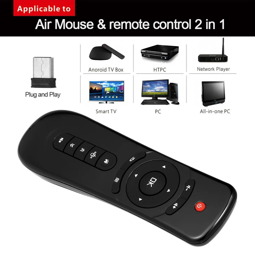 

T2 Fly Air Mouse 2.4G Wireless 3D Gyro Motion Stick Remote Control For PC Smart TV Android TV Box