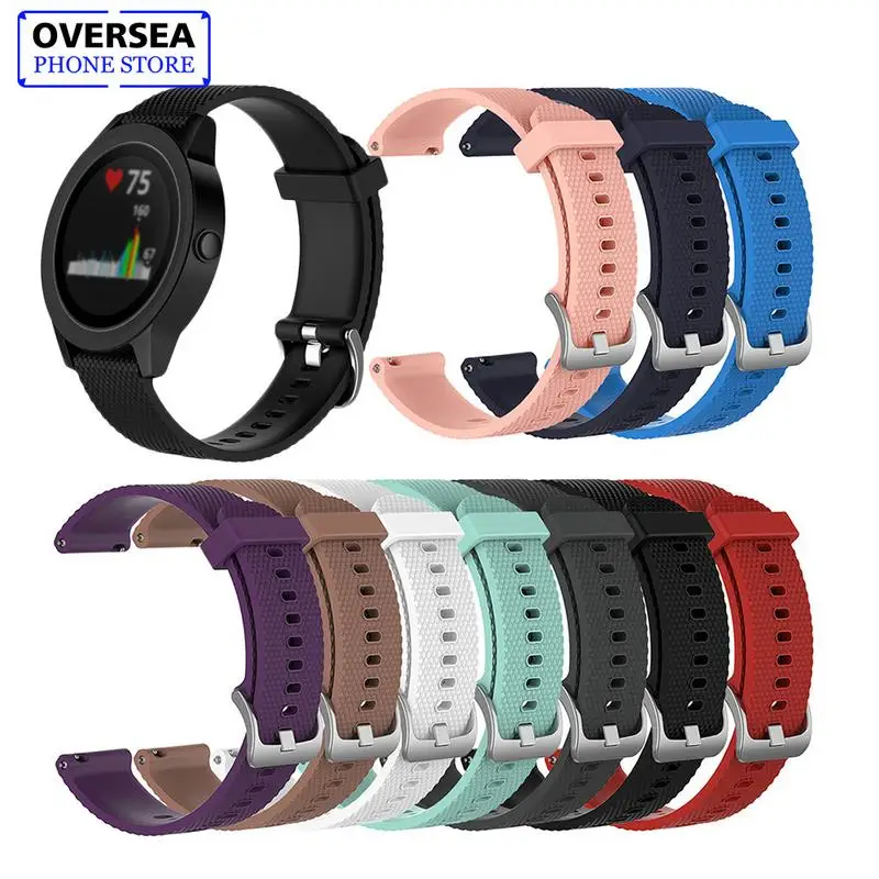 

Plaid Silicone Replacement Strap Wristband For Garmin Vivoactive3 Vivomove Vivomove HR