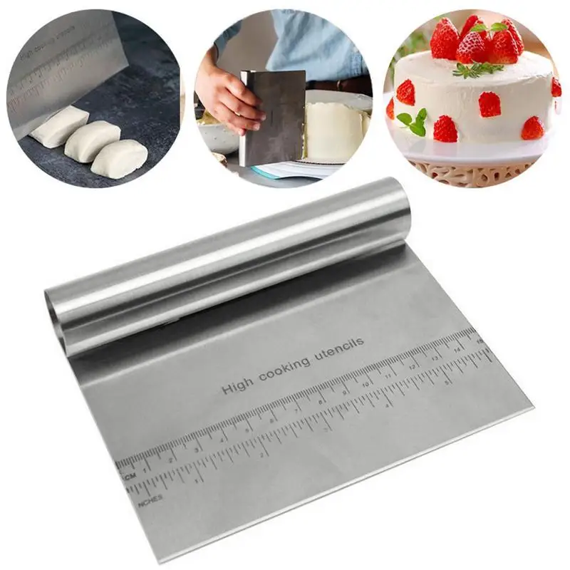  1pcs Stainless Steel Cake Cutter Cake Smooth Cream Spatula Baking Pastry Tools Dough Scraper Kitche