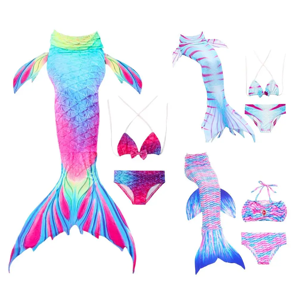 

Kids Mermaid Swimsuit Bikini Girls Mermaid Tail With Finned Swimsuit Child's Wear Split Swimsuit Mermaid Tail Clothing Swimwear