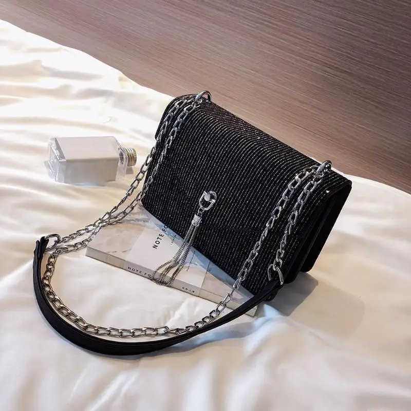 

Women Tassel Corduroy Chain Shoulder Bag Female Sling Messenger Crossbody Bags Girls Ladies Handbag Bolsa Feminina