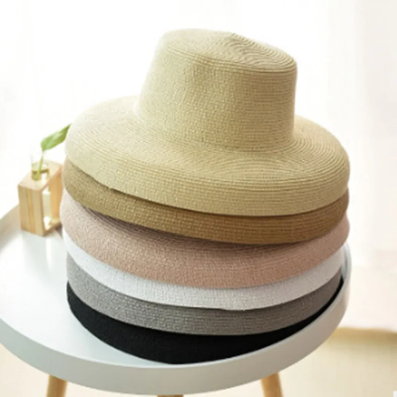 Горячая Летняя женская пляжная шляпа Boater Женская Повседневная Панама шляпа леди бренд классический плоский бант соломенная шляпа Женская
