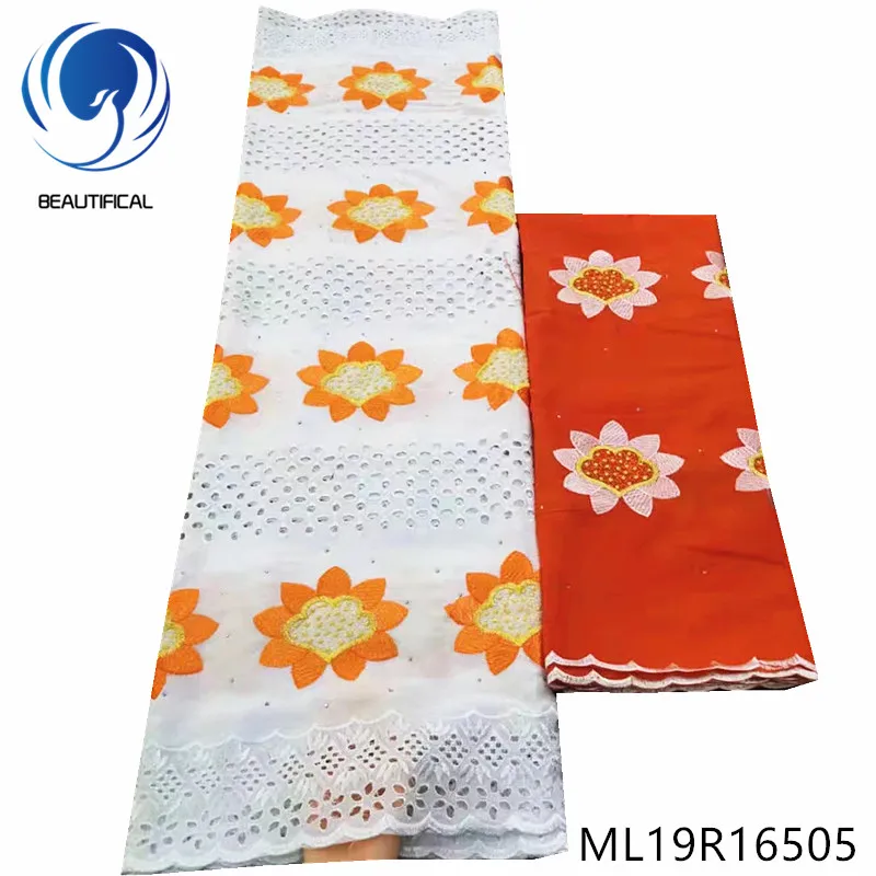 

BEAUTIFICAL swiss voile lace african 100% cotton swiss voile lace fabric white ML19R165