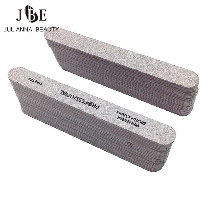 

10Pcs Grey Nail File 100/100 Sanding Buffer Block Pedicure Manicure Buffing Polishing Nail Tools Professional Nail File Straight
