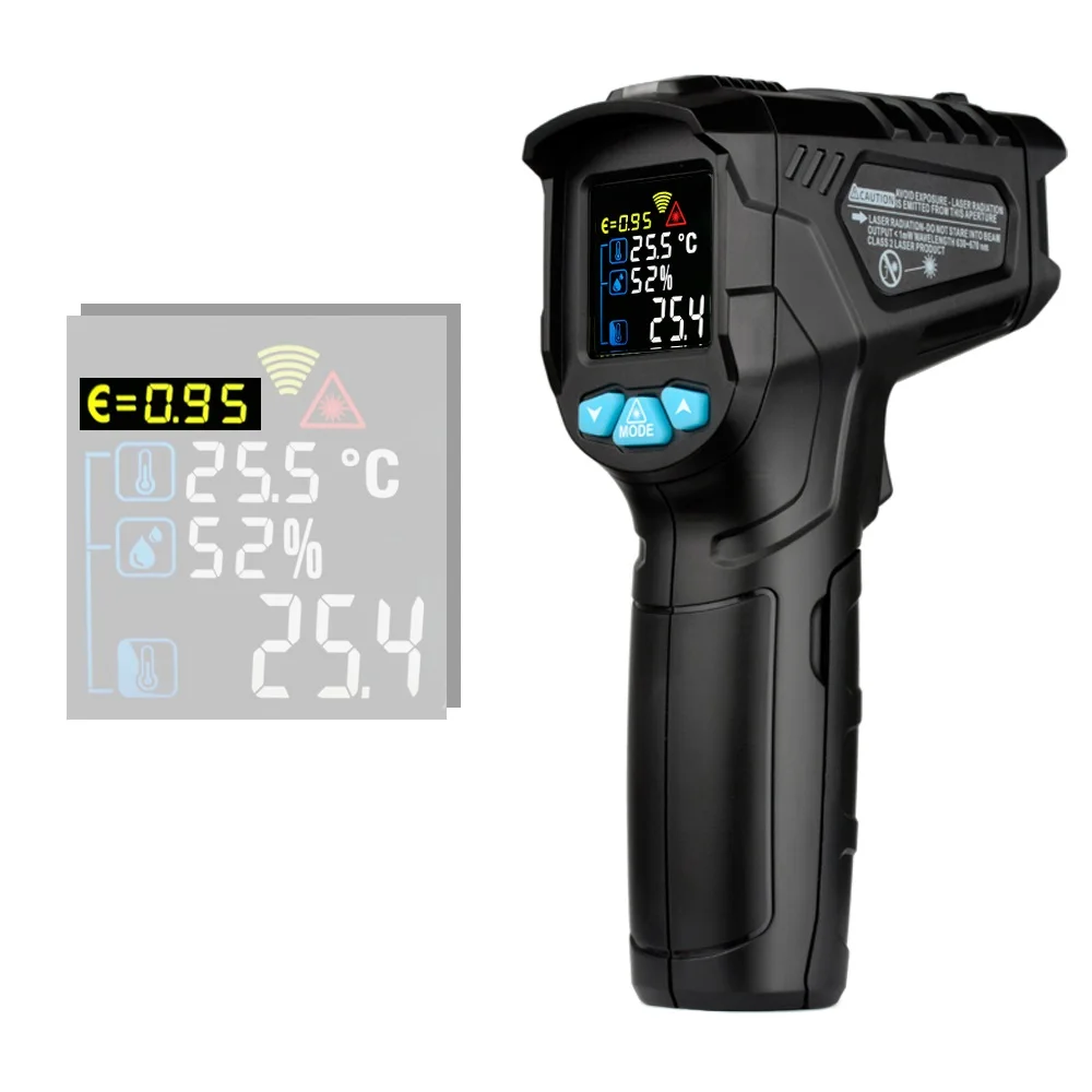 

IR01D -50~800 Celsius Non-contact Infrared Digital Thermometer Humidity Meter Indicate Temperature Humidity Meter Pyrometer