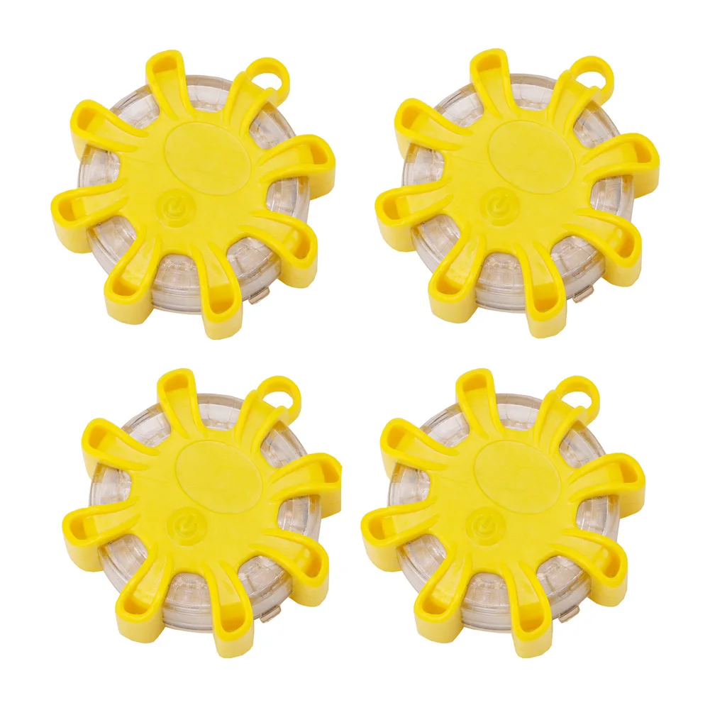 

4PCS 8LED Road Safety Flare Flashing Warning Light Roadside Flares Emergency Disc Beacon Magnetic Base For Car Truck Marine Boat