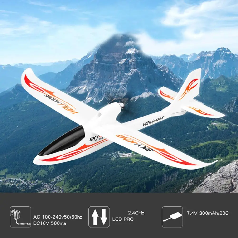 

Wltoys F959 2.4G 3CH 750mm Remote Fixed Wing Glider Three-Channel Backward Pusher Glider Remote Control Aircraft