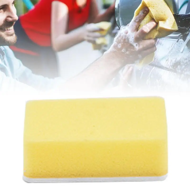 Car Washing Mud Rectangular Sponge Magic Mud Wiper Hand Soft Wax Yellow