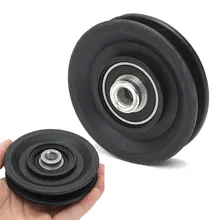 Высокое качество 90 мм черный износостойкий нейлон подшипник шкив колеса 3," кабель тренажерный зал Универсальный Фитнес Спорт подъемное оборудование часть