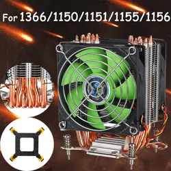 6 Медь тепловые трубки Процессор радиатор с системой охлаждения тихих вентиляторов охлаждения радиатора для Intel LGA775/1366/1155/1156 с железной