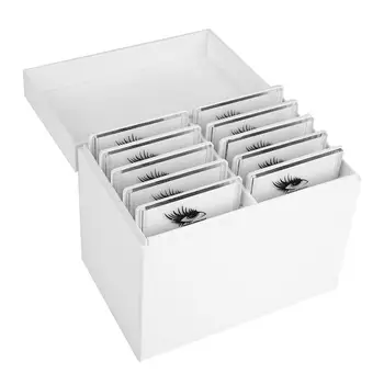 

10pcs Acrylic Eyelash Extension Pallets with Storage Box 9 Line Eyelash Grafting Board